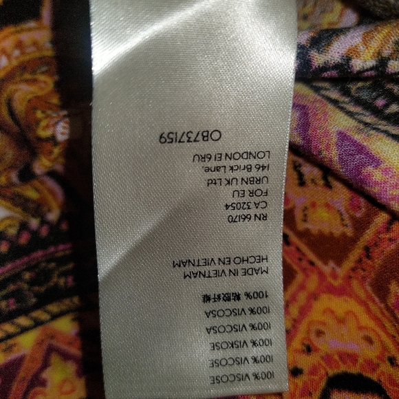 Free People Paisley and Geometric Blouse - Orange and Pink - Picture 4 of 8